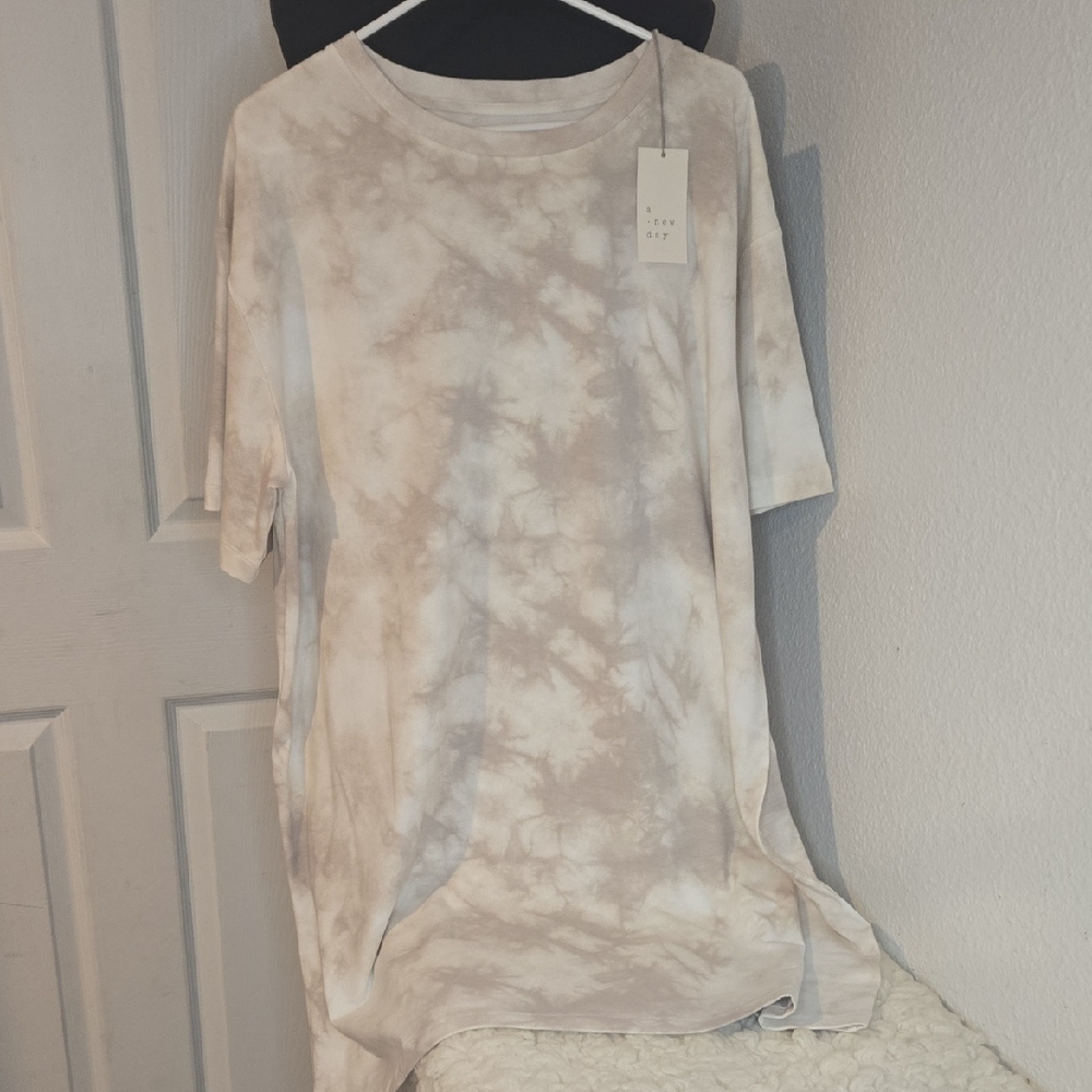 A New Day Cream and Tan Tie-Dye Top